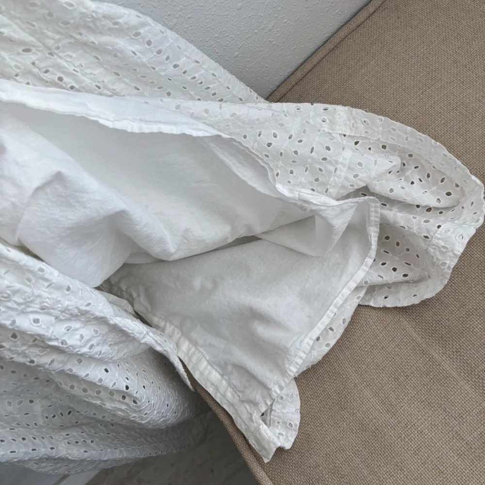 GAP Apron Eyelet Maxi Dress in Optic White - Size 12 - Picture 7 of 9